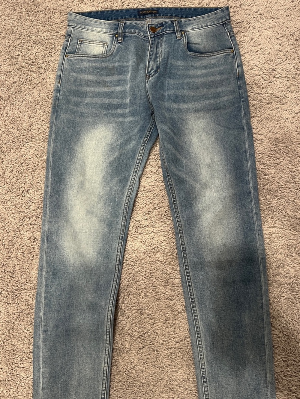 Louis Vuitton Japan Exclusive S/S20 Slim Fit Light Blue Men’s Jeans
